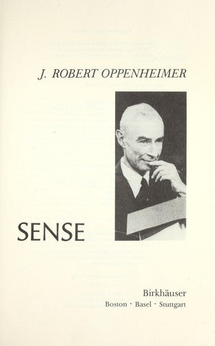 Uncommon Sense [Hardcover] Oppenheimer, J. Robert