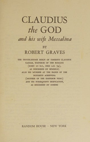 Claudius The God, by Robert Graves, Paperback, Vintage Press, 1962 [Paperback] COHEN, J.M.