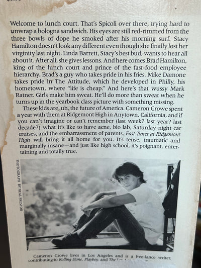 Fast Times at Ridgemont High — 1st edition, 1st printing paperback — 1981