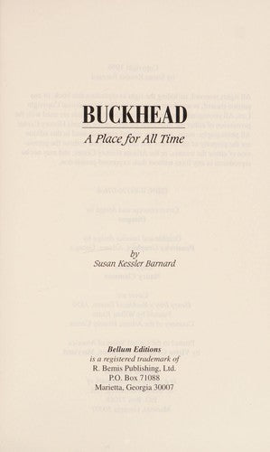 Buckhead: A place for all time Barnard, Susan Kessler