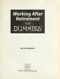 Working After Retirement For Dummies Epstein, Lita
