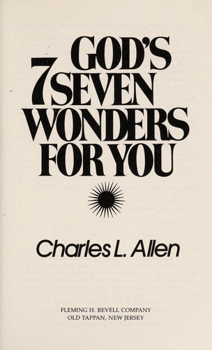 God's Seven Wonders for You Allen, Charles L.