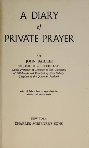Diary Of Private Prayer Baillie, John