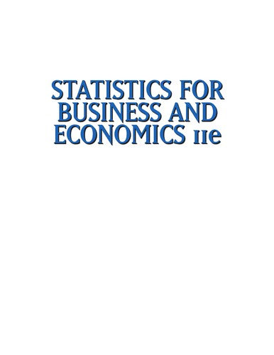 Statistics for Business and Economics (Book Only) [Hardcover] Anderson, David R.; Sweeney, Dennis J. and Williams, Thomas A.
